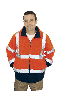 Orange Hi Vis Zipped Fleece